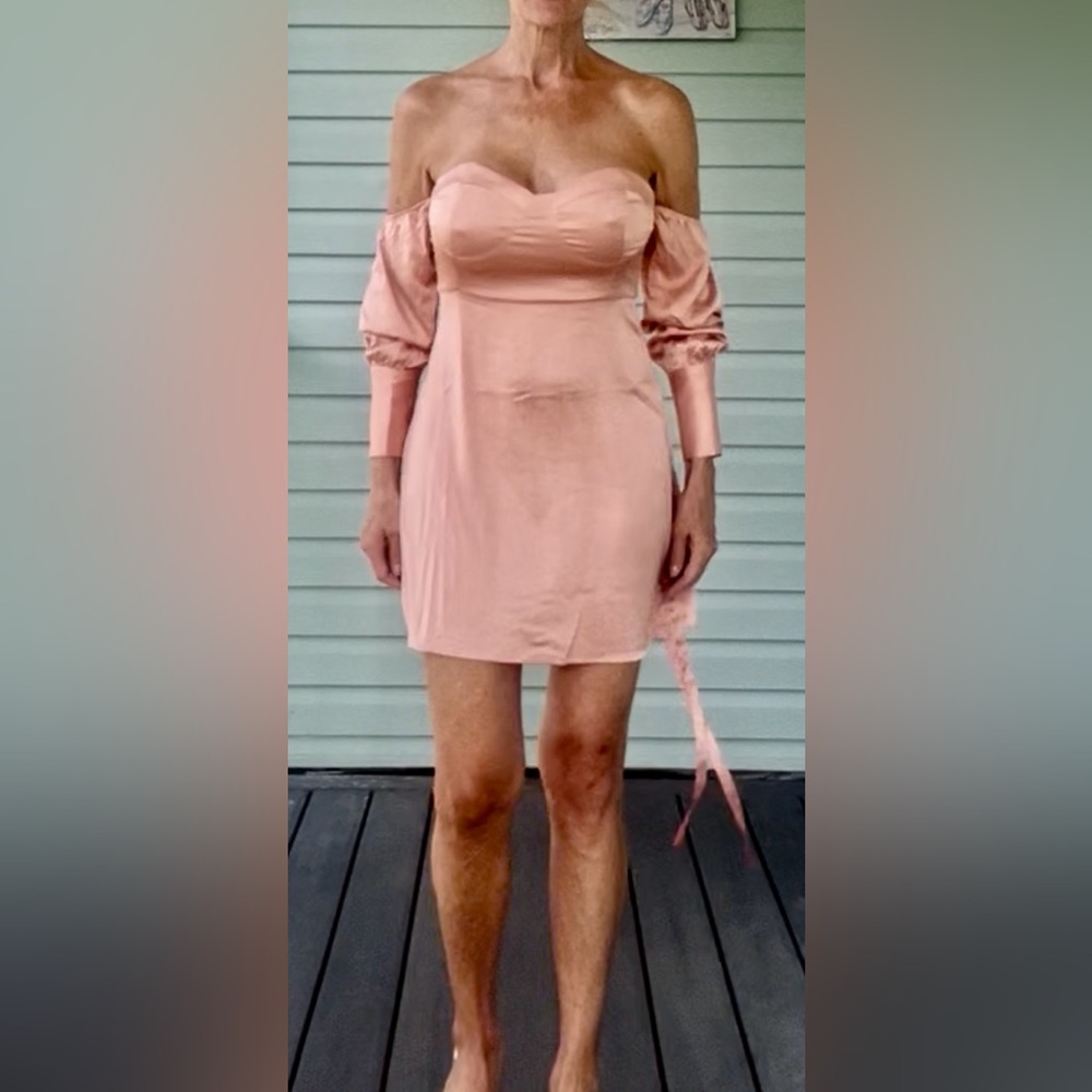 Fashion Nova Pink removable Sleeve Sheath Dress